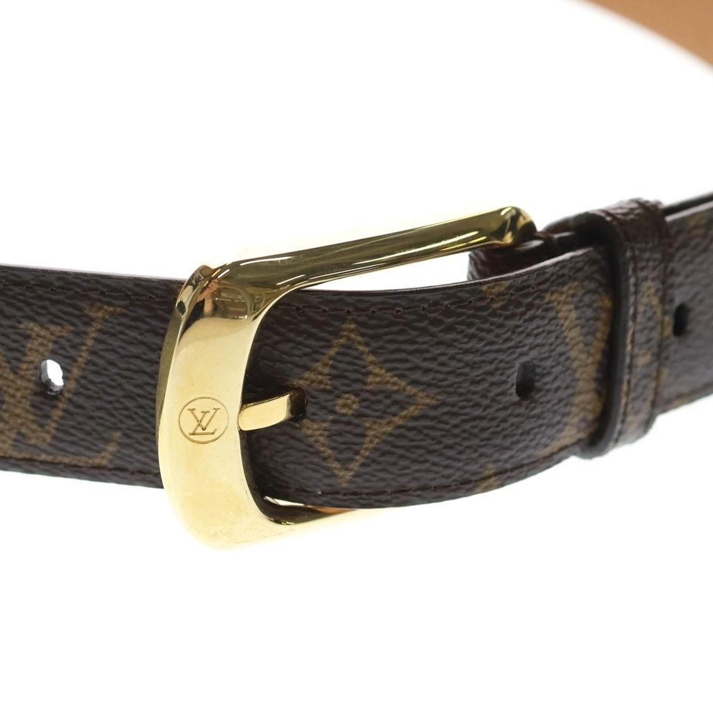 Louis Vuitton Ceinture Ellipse Monogram Leather Belt Brown Gold — view 4