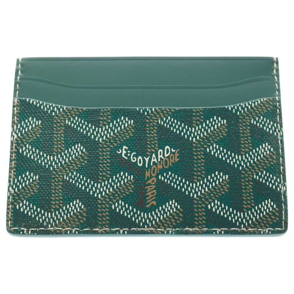 Goyard Card Case Business Holder Green Leather — view 2