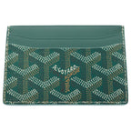 Goyard Card Case Business Holder Green Leather — view 2