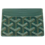 Goyard Card Case Business Holder Green Leather