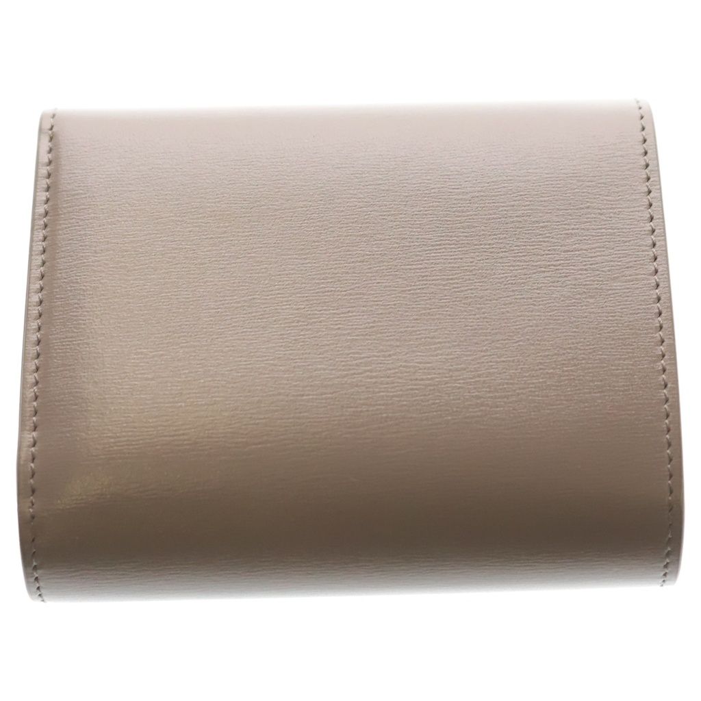 Celine Triomphe Small Flap Wallet Compact Trifold Gray Leather Gold — view 2