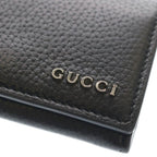 Gucci Logo Leather Card Case Silver Black — view 5
