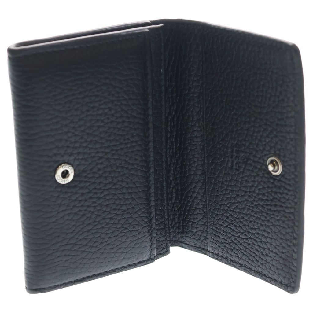 Gucci Logo Leather Card Case Silver Black — view 4