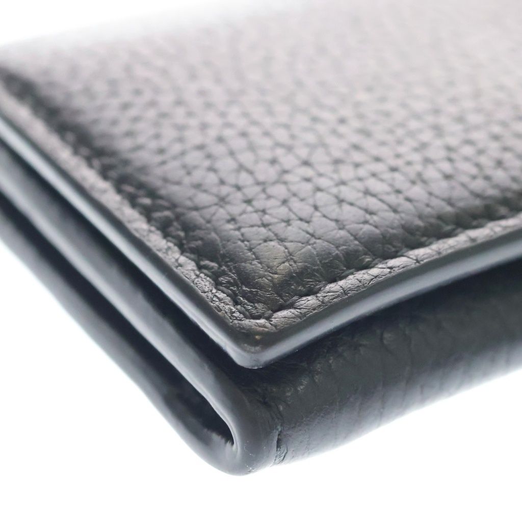 Gucci Logo Leather Card Case Silver Black — view 6