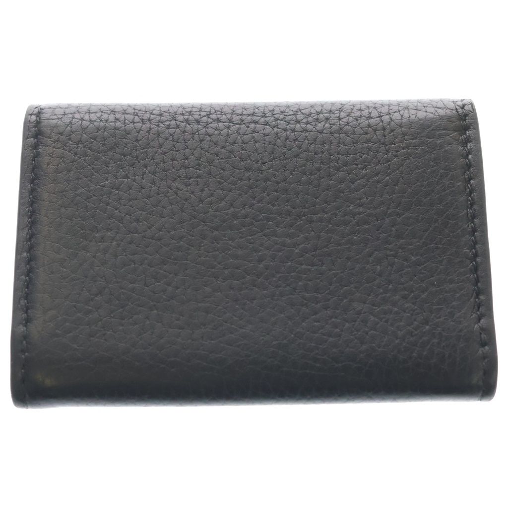 Gucci Logo Leather Card Case Silver Black — view 2
