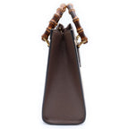 Gucci Jumbo GG Diana Bamboo Canvas Leather 2-Way Shoulder Bag Brown — view 3