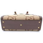 Gucci Jumbo GG Diana Bamboo Canvas Leather 2-Way Shoulder Bag Brown — view 4