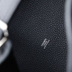 Hermes Picotin Lock MM Taurillon Clemence Silver Handbag Black — view 7
