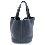 Hermes Picotin Lock MM Taurillon Clemence Silver Handbag Black — view 2
