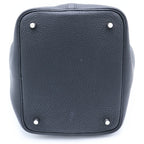 Hermes Picotin Lock MM Taurillon Clemence Silver Handbag Black — view 4