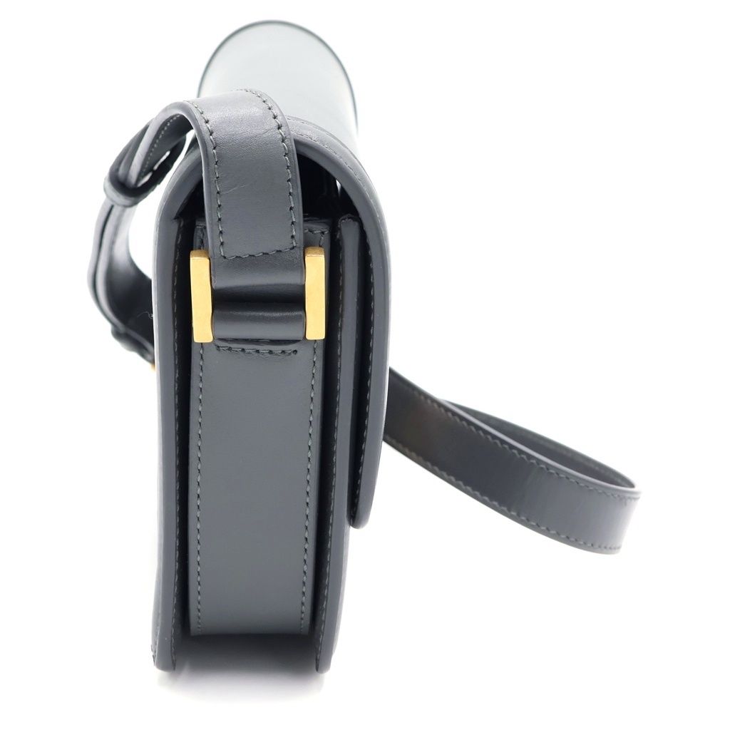Saint Laurent Paris Solferino Small Mini Shoulder Bag Gray Leather Gold — view 3