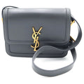 Saint Laurent Paris Solferino Small Mini Shoulder Bag Gray Leather Gold