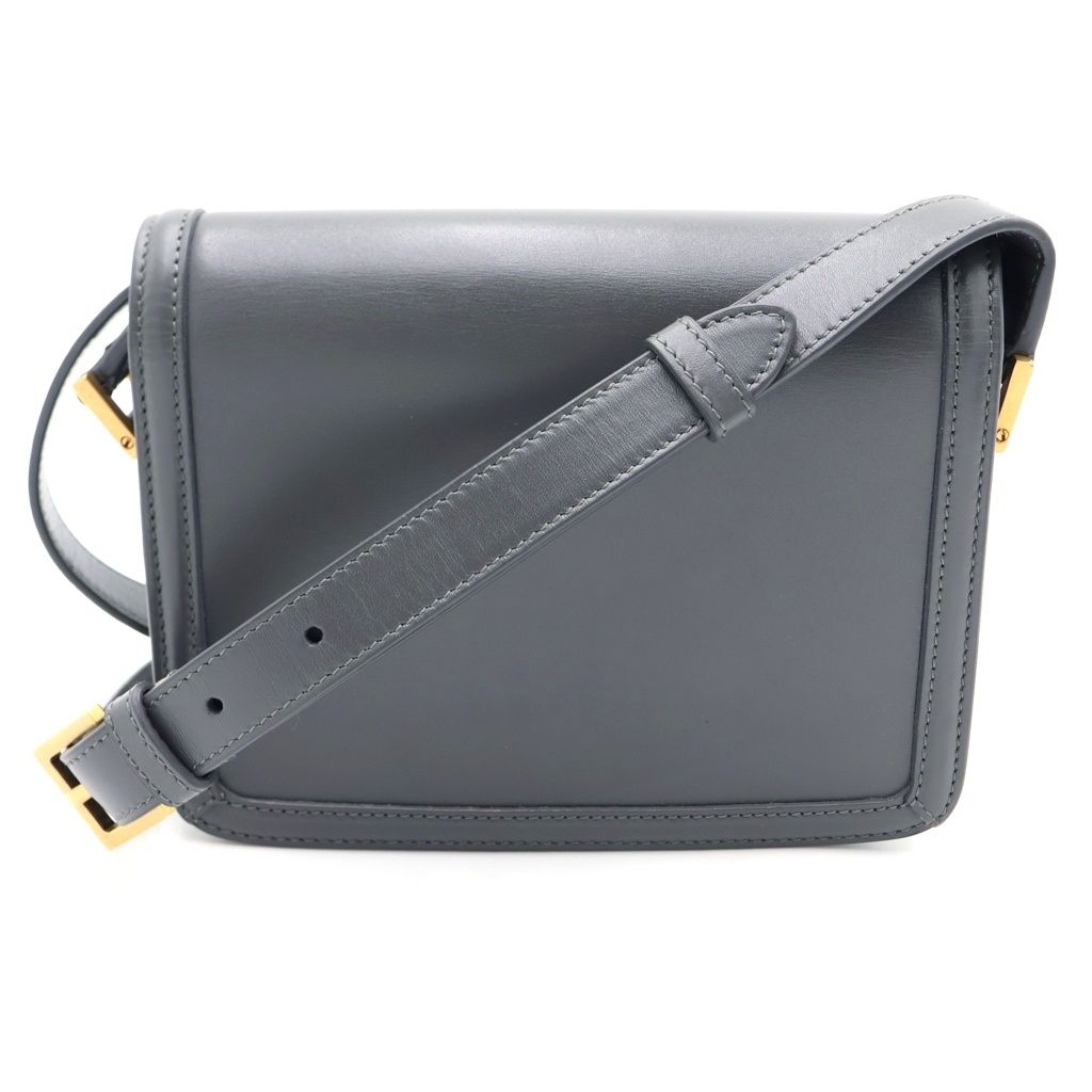Saint Laurent Paris Solferino Small Mini Shoulder Bag Gray Leather Gold — view 2