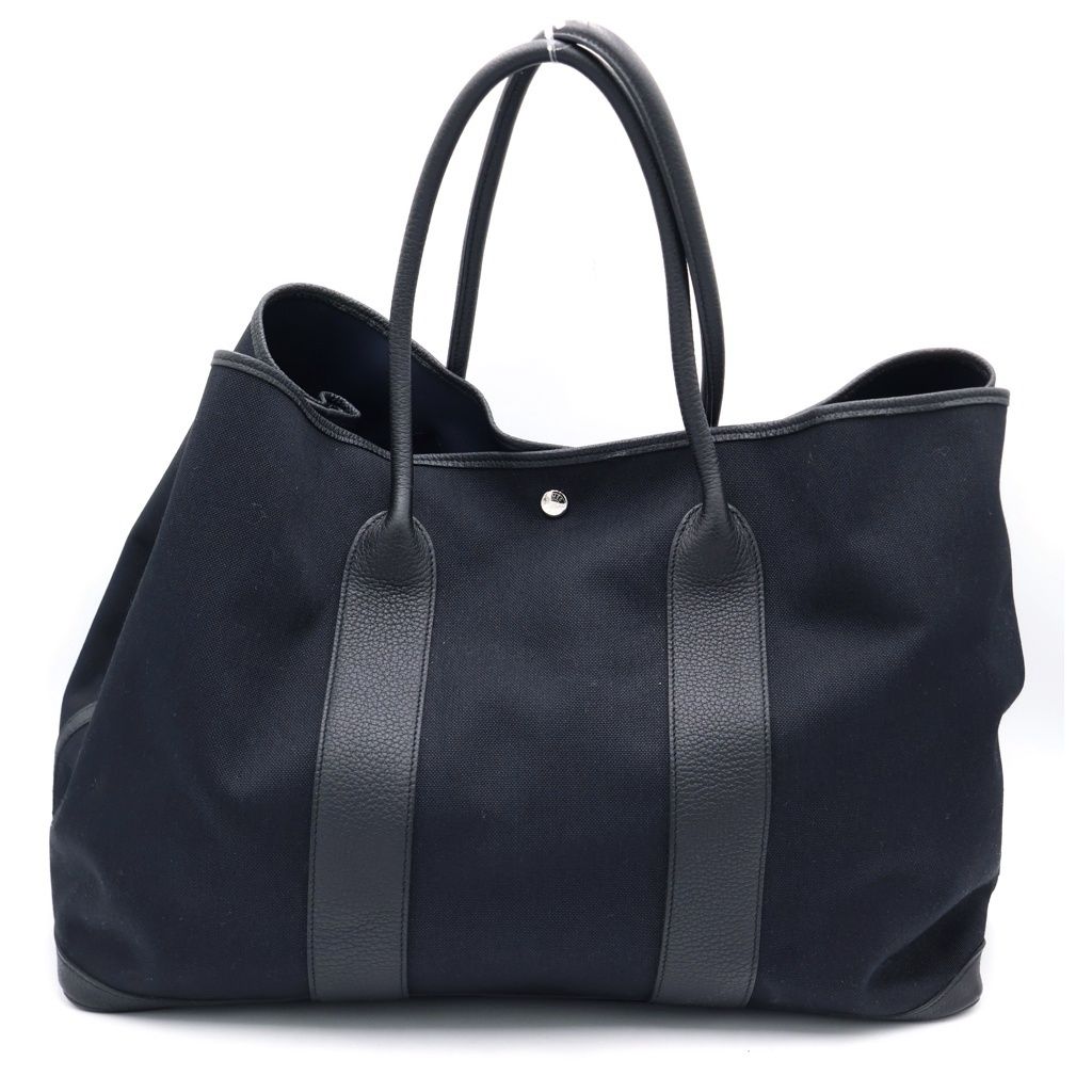 Hermes Garden Party GM Toile Ash Negonda Tote Black — view 2