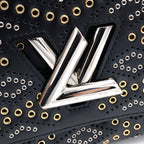 Louis Vuitton Epi Twist MM 2-Way Chain Shoulder Bag Black Leather Silver — view 6