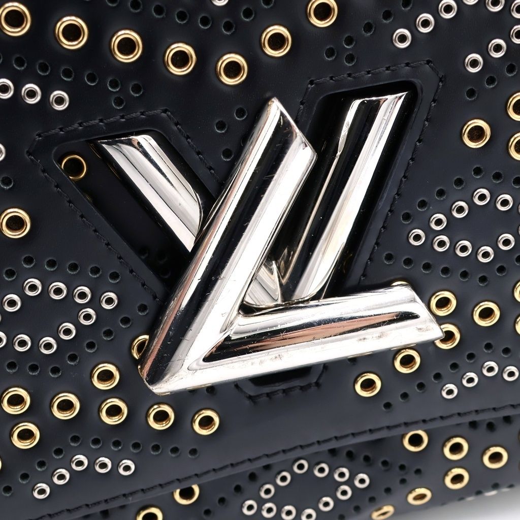 Louis Vuitton Epi Twist MM 2-Way Chain Shoulder Bag Black Leather Silver — view 6