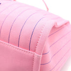 Chanel Deauville GM Canvas Leather Silver 2-Way Chain Tote Plate Pink — view 5