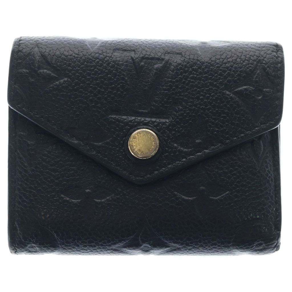 Louis Vuitton Empreinte Portefeuille Zoe Leather Wallet Trifold Gold Black