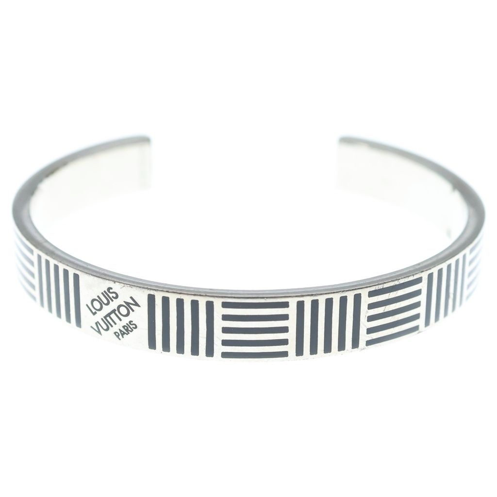 Louis Vuitton Damier Color Bracelet Silver Black Metal