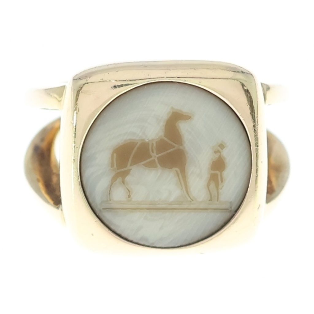 Hermes Bijouterie Fantaisie Corozo Ring Gold — view 5