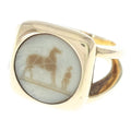 Hermes Bijouterie Fantaisie Corozo Ring Gold