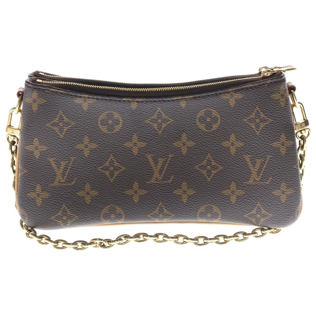 Louis Vuitton Monogram Pochette Liv Chain Shoulder Bag Clutch Brown Gold — view 2