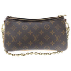 Louis Vuitton Monogram Pochette Liv Chain Shoulder Bag Clutch Brown Gold — view 2