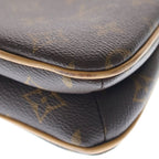 Louis Vuitton Monogram Pochette Liv Chain Shoulder Bag Clutch Brown Gold — view 5