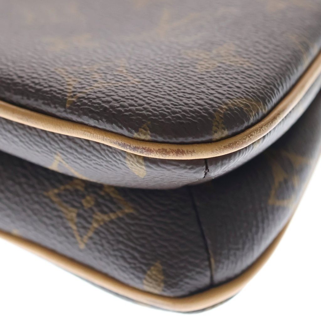 Louis Vuitton Monogram Pochette Liv Chain Shoulder Bag Clutch Brown Gold — view 5