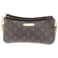 Louis Vuitton Monogram Pochette Liv Chain Shoulder Bag Clutch Brown Gold
