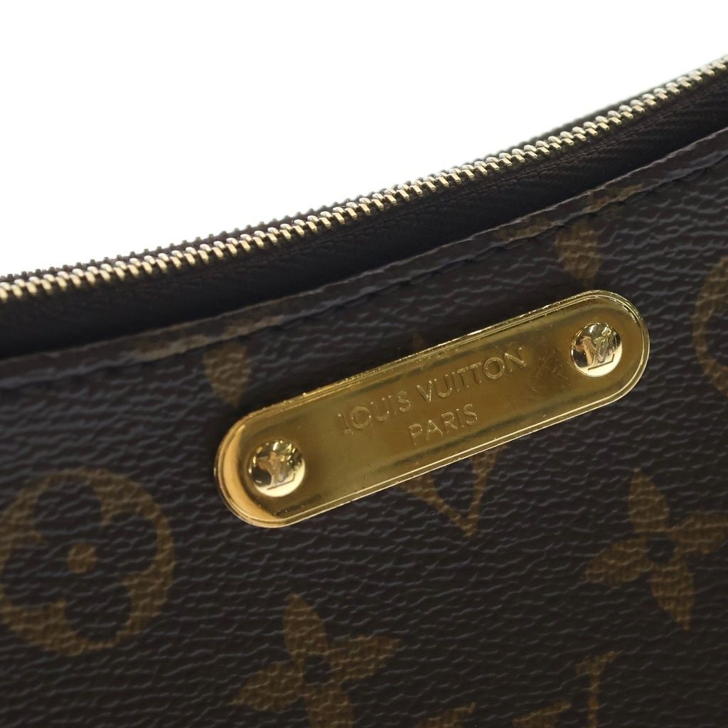 Louis Vuitton Monogram Pochette Liv Chain Shoulder Bag Clutch Brown Gold — view 6