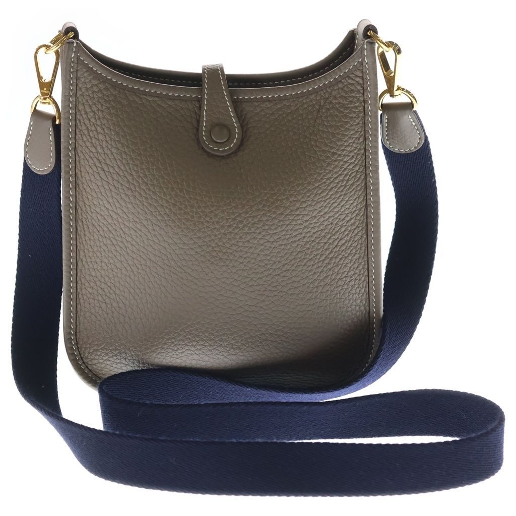Hermes Evelyne TPM Etoupe Taurillon Clemence Leather Shoulder Bag Gold Brown — view 2