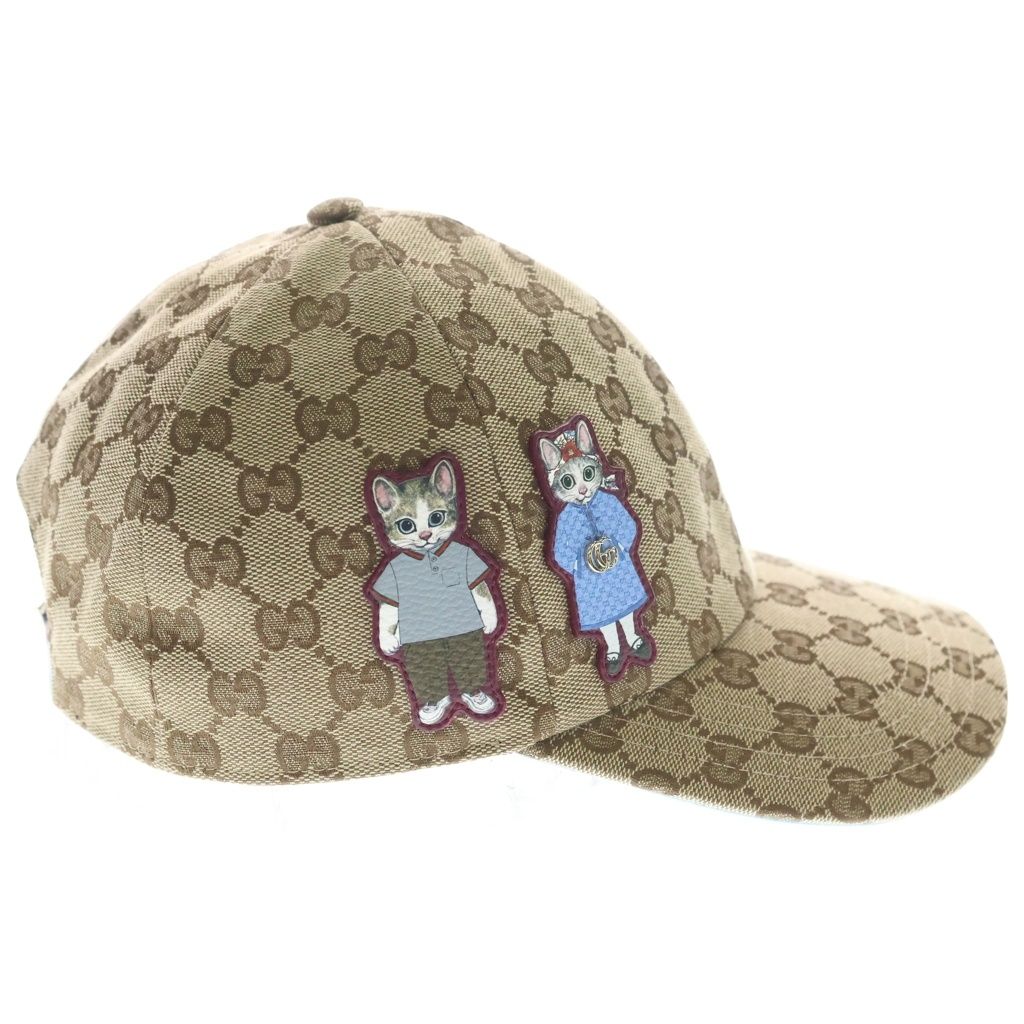 Gucci Yuko Higuchi GG Canvas Baseball Cap Beige Blue — view 3