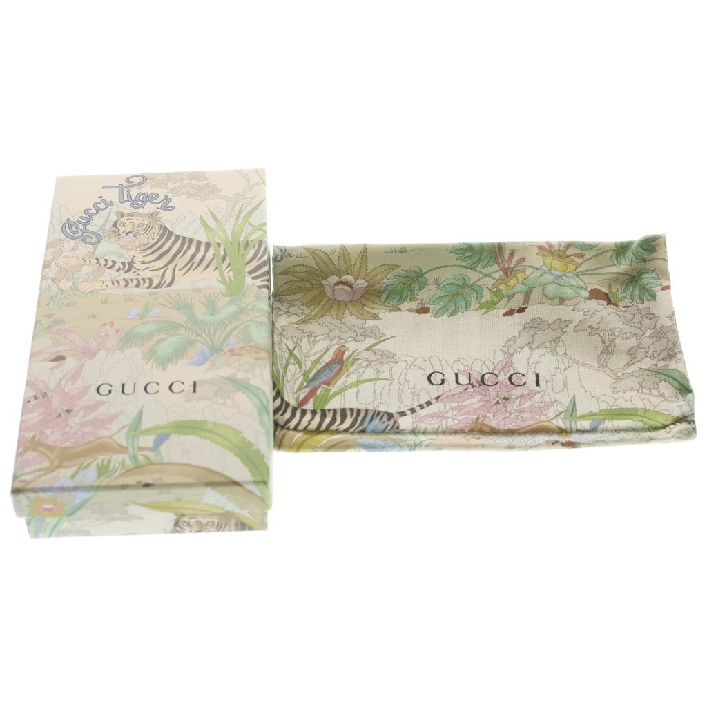Gucci Horsebit Tiger Leather Gold Zip Around Wallet Ivory Multicolor — view 6