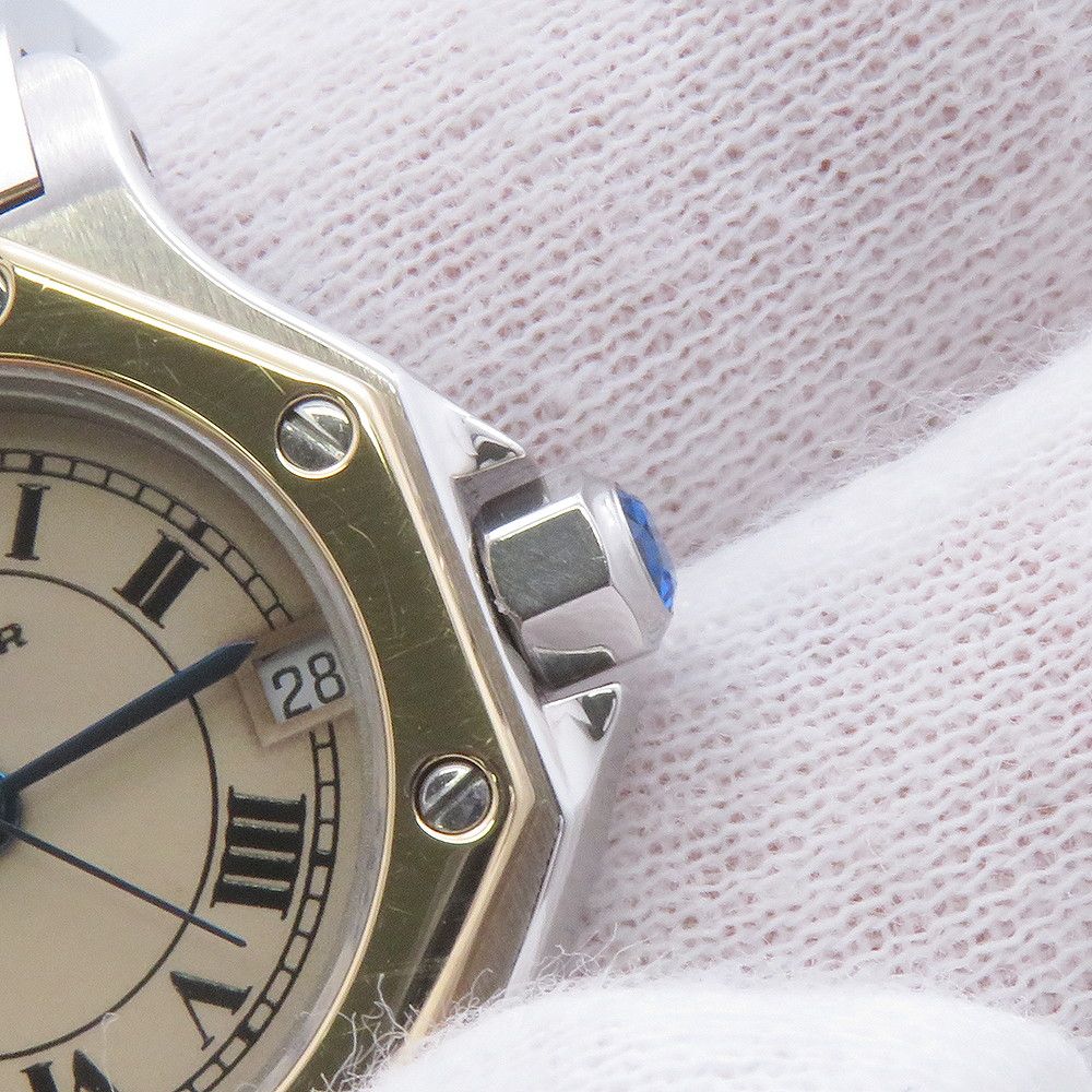 Cartier Santos Octagon SM Watch Ivory Dial Quartz — view 7