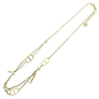 Dior CD Logo Pearl Double Strand Necklace Gold — view 2