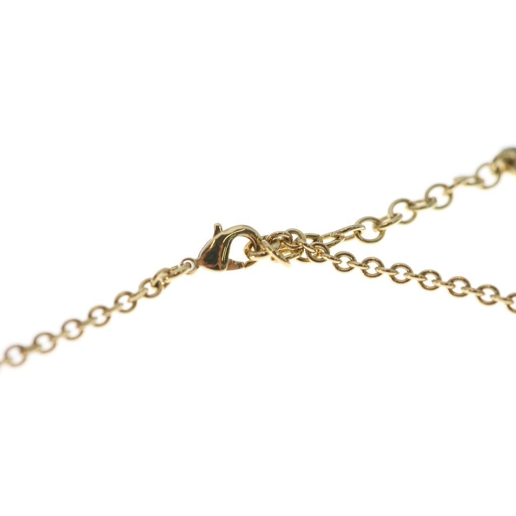 Dior CD Logo Pearl Double Strand Necklace Gold — view 4