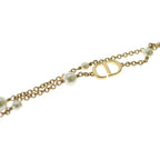 Dior CD Logo Pearl Double Strand Necklace Gold — view 5