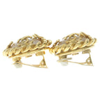 Chanel CC Logo Faux Pearl Earrings Gold White — view 4