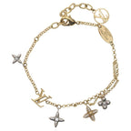 Louis Vuitton LV Gram Monogram Rhinestone Bracelet Gold Silver