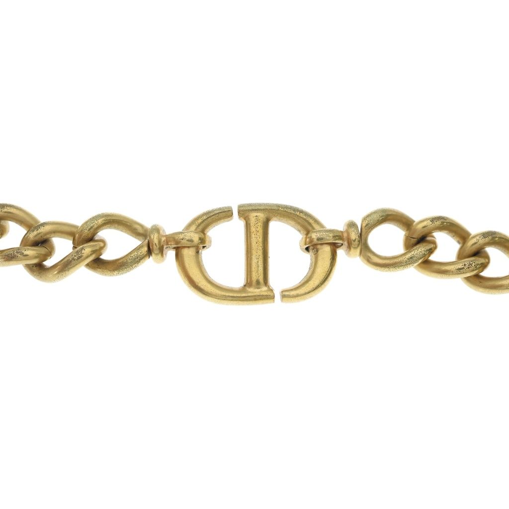 Dior CD Logo Chain Necklace Gold — view 3