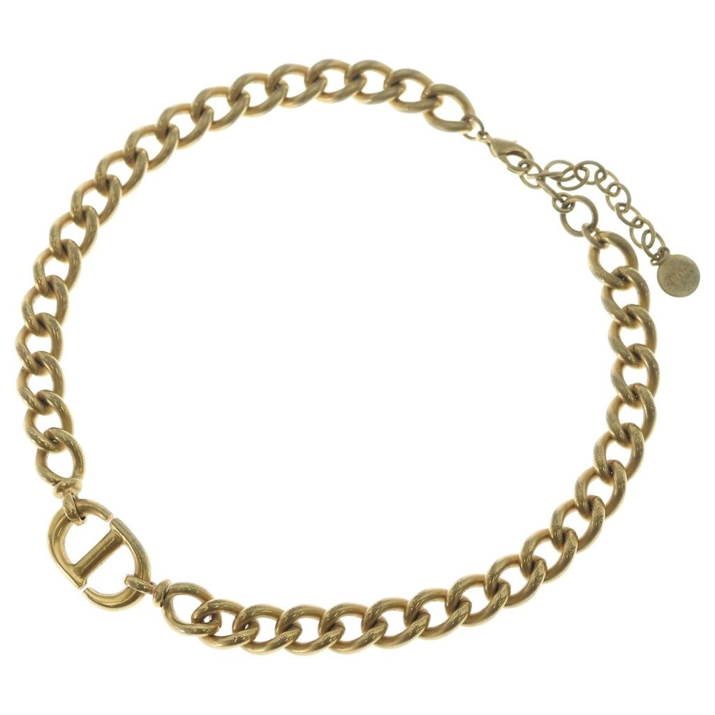 Dior CD Logo Chain Necklace Gold — view 2