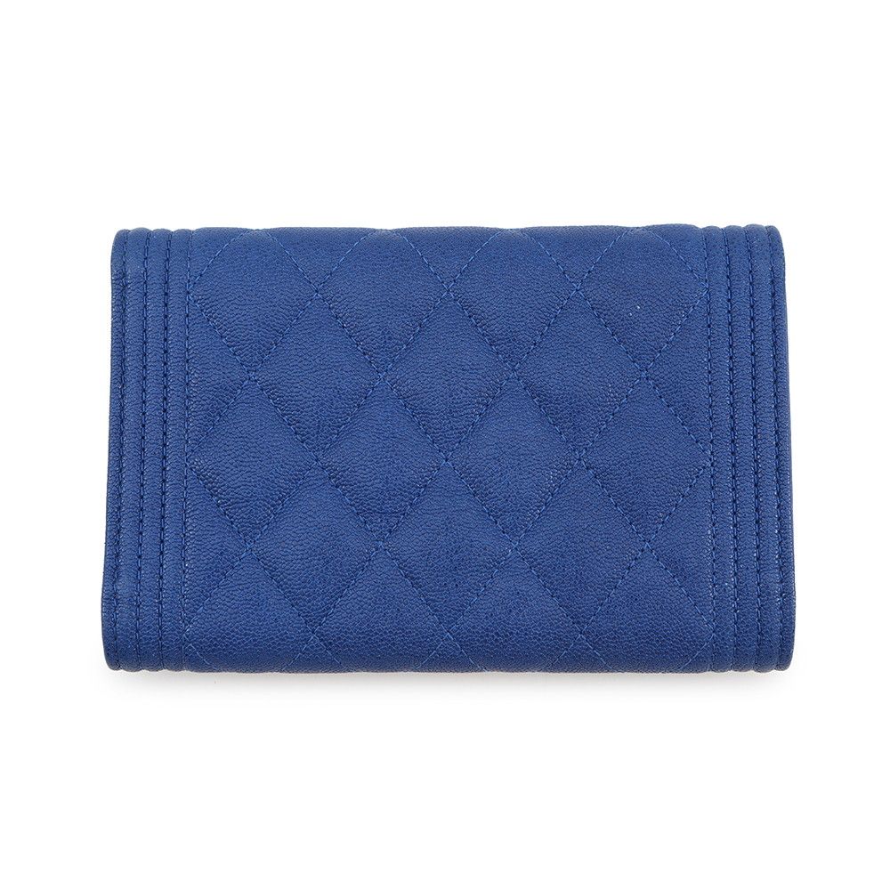 Chanel Trifold Wallet Boy CC Logo Quilted Caviar Leather — view 3