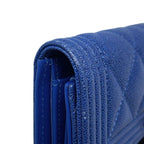 Chanel Trifold Wallet Boy CC Logo Quilted Caviar Leather — view 7