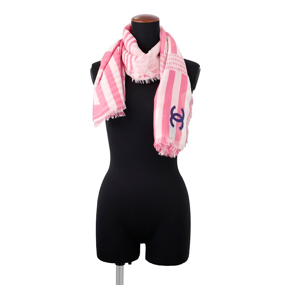 Chanel Scarf CC Logo Large Shawl Cashmere — view 4