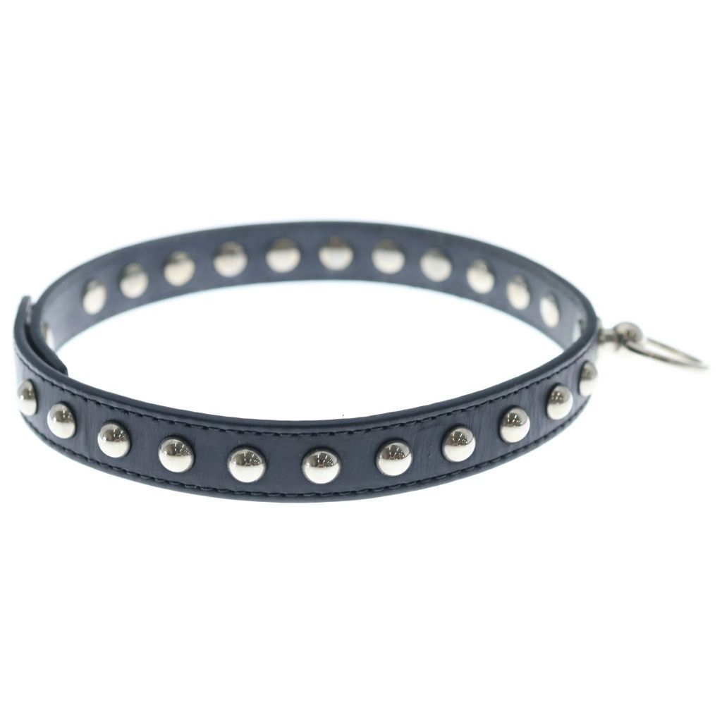 Celine Studded Choker Leather Necklace Black — view 3