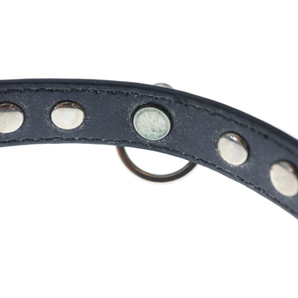 Celine Studded Choker Leather Necklace Black — view 5