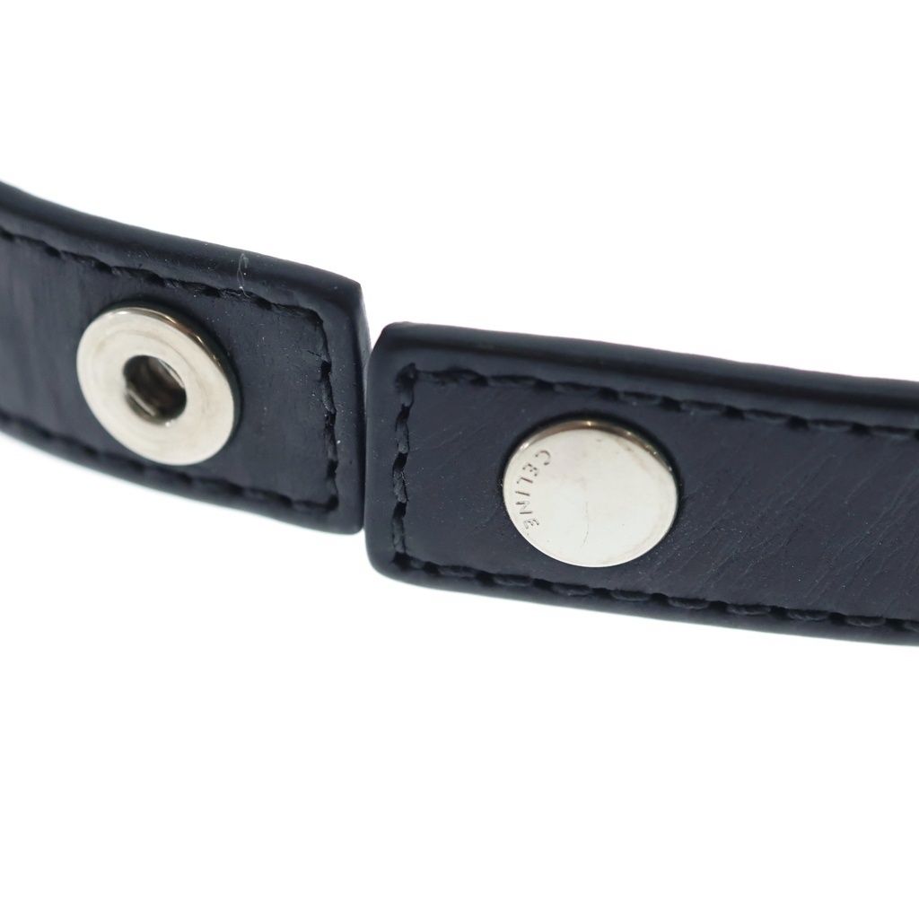 Celine Studded Choker Leather Necklace Black — view 6