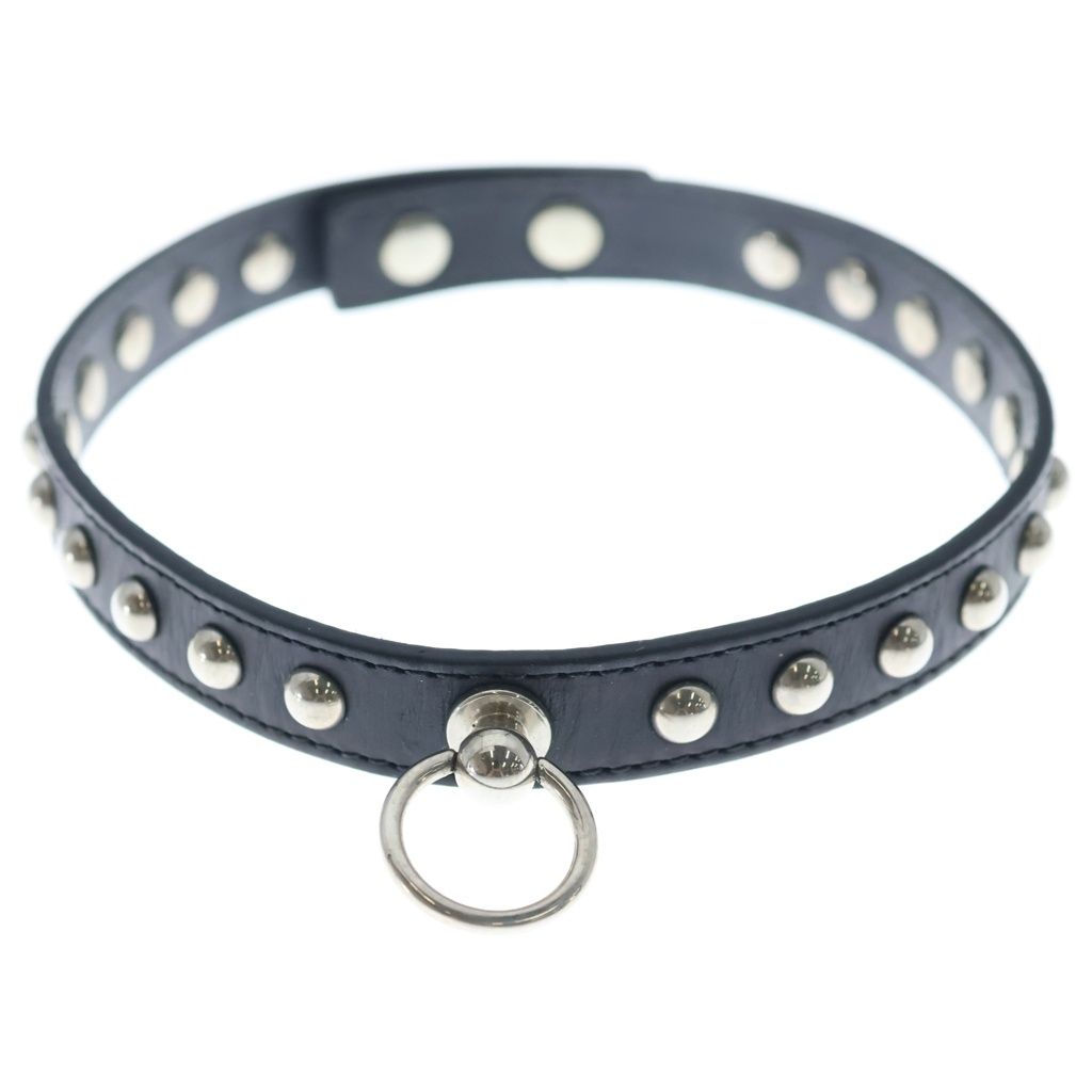 Celine Studded Choker Leather Necklace Black — view 4