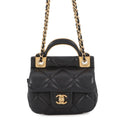 Chanel Chain Shoulder Bag Quilted CC Logo Lambskin Black